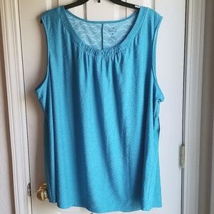 NWT CROFT & BARROW SLEEVELESS AQUA TANK SZ 3X